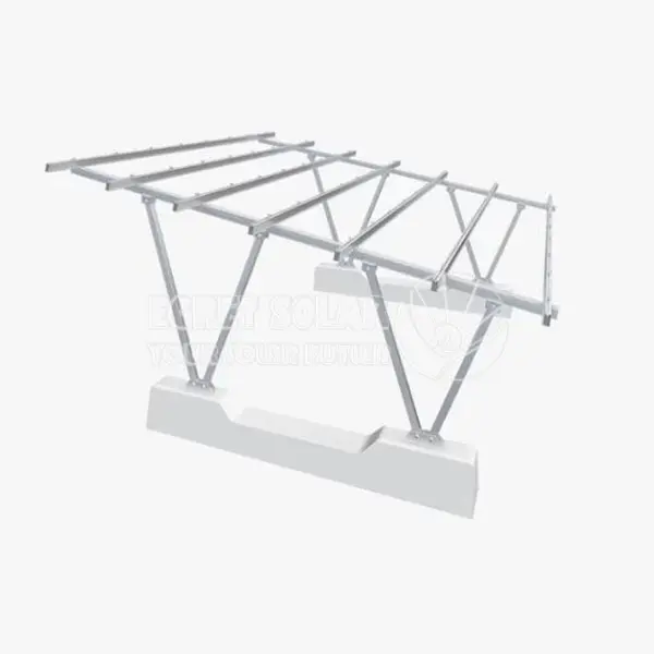V-Column Bikoitza Eguzki Carport Muntatzeko Sistema