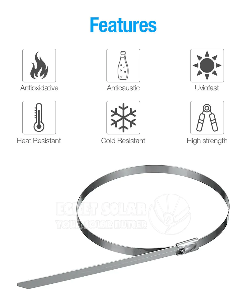 Solar Stainless Steel Cable Tie 4. 6mm