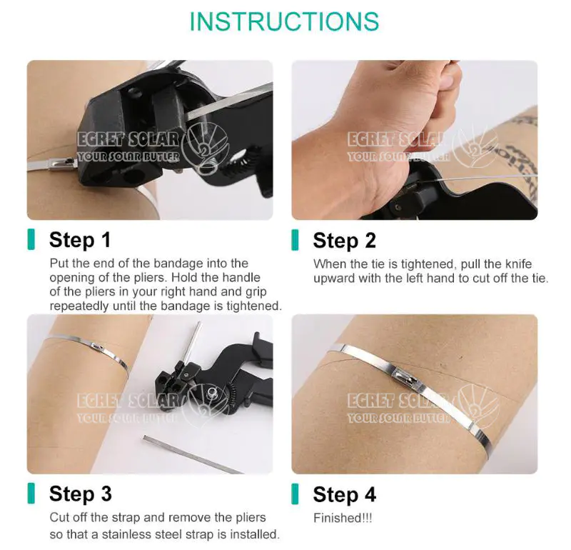 PV SUS304 Zip Self Locking Cable Tie
